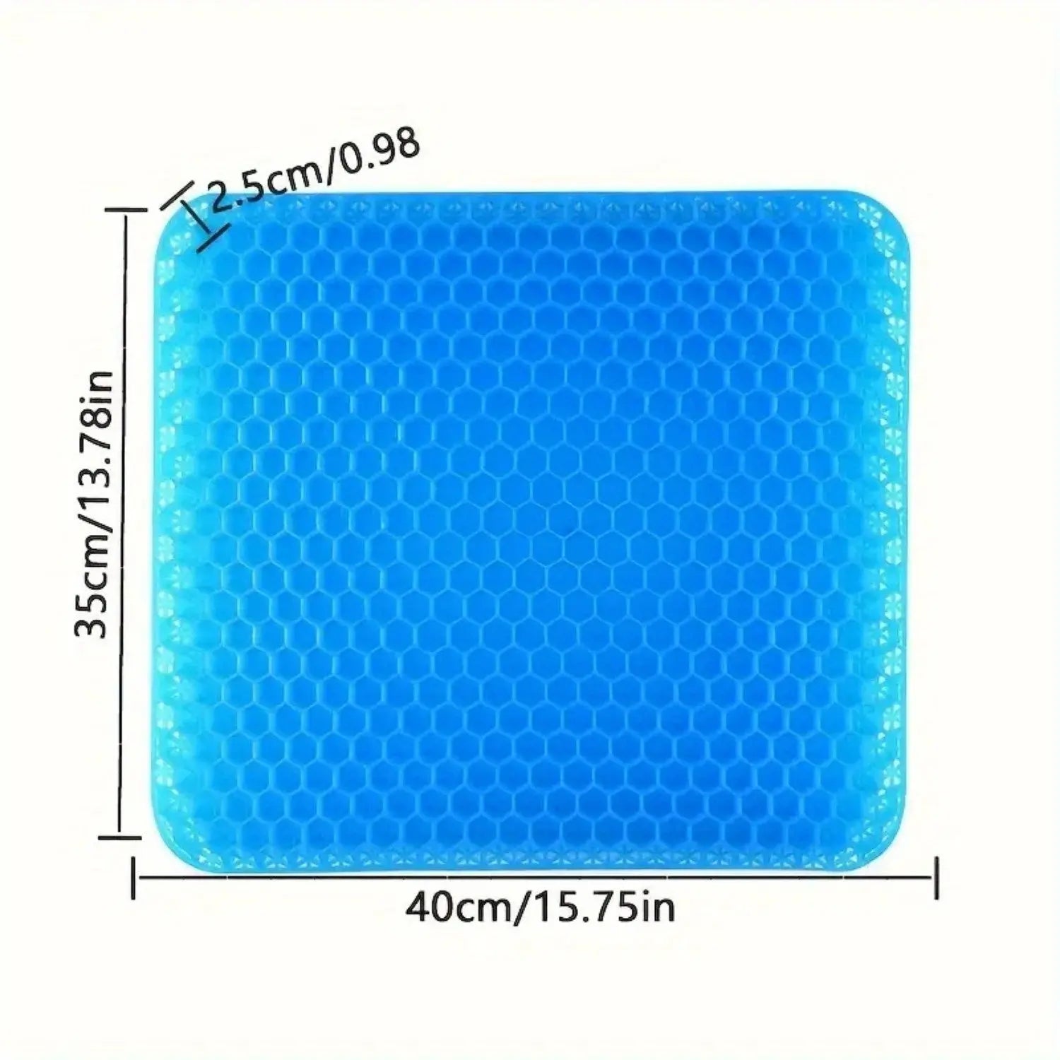 Extra Large Gel Honeycomb Seat Cushion for Extended Sitting - Soft, Breathable, Non-Slip Design, Reduces Sweating, Ideal for Wheelchair and Office Use, Blue, Gel Cushion TARHUS