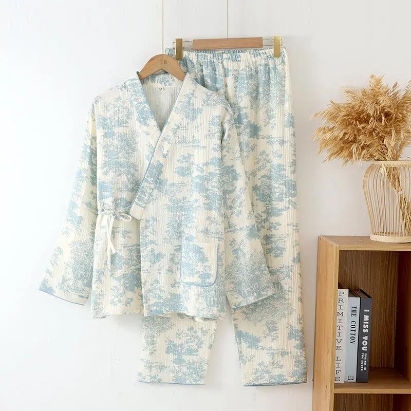 Refresh Cotton Gauze Kimono Pajama Set - TARHUS
