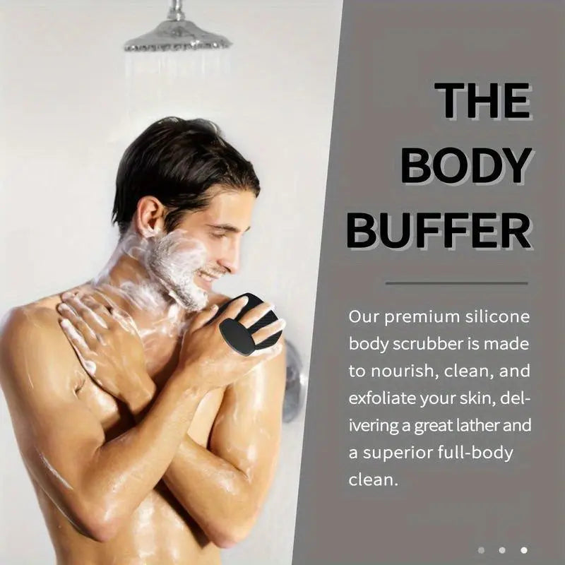 SoftTouch™ Men’s Silicone Body Scrubber – Gentle Exfoliating Shower Brush with Non-Slip Handle | Stylish Grooming & Bath Accessory - TARHUS