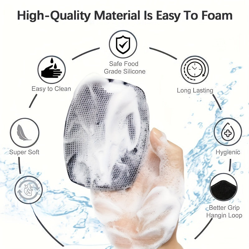 SoftTouch™ Men’s Silicone Body Scrubber – Gentle Exfoliating Shower Brush with Non-Slip Handle | Stylish Grooming & Bath Accessory - TARHUS