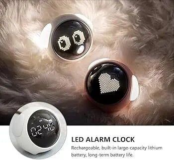 LED Table Clock with Digital Pixel Art - TARHUS