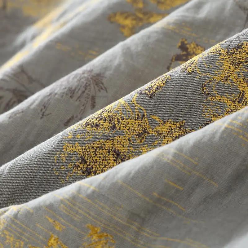 Neutral Landscape Kimono Cotton Pajama Set - TARHUS