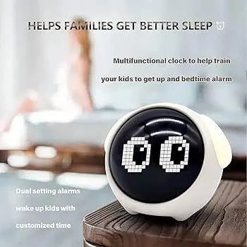 LED Table Clock with Digital Pixel Art - TARHUS