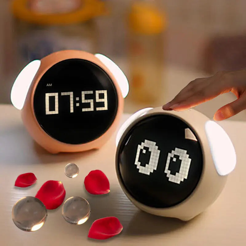 LED Table Clock with Digital Pixel Art - TARHUS