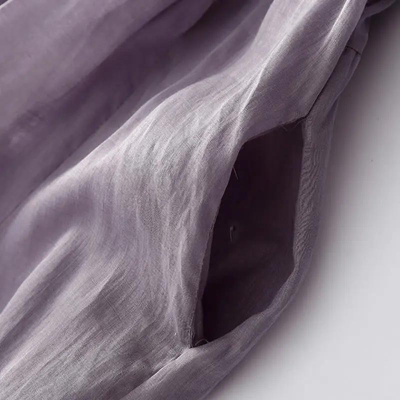 Buddha Stones Casual Accordion Pleat Plain V-neck Short Sleeve Cotton Midi Dress With Pockets - TARHUS