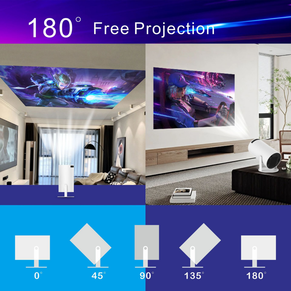 VistaCube Wireless Movie Projector - Portable Home Cinema - TARHUS