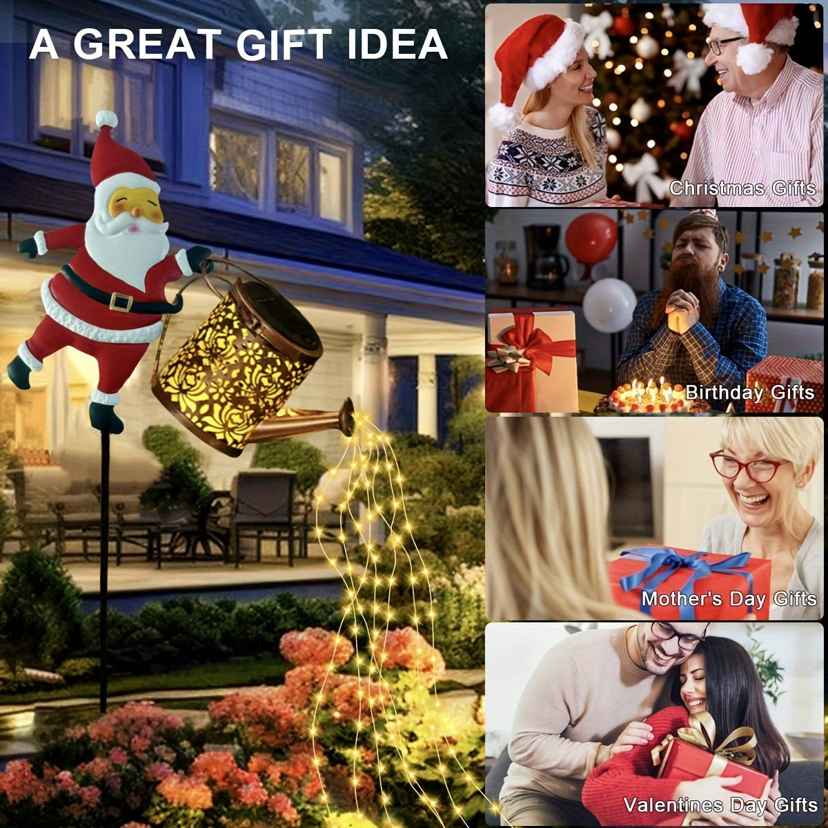 Solar-Powered Watering Can Light – Festive Outdoor LED Décor | GlowSanta TARHUS Christmas