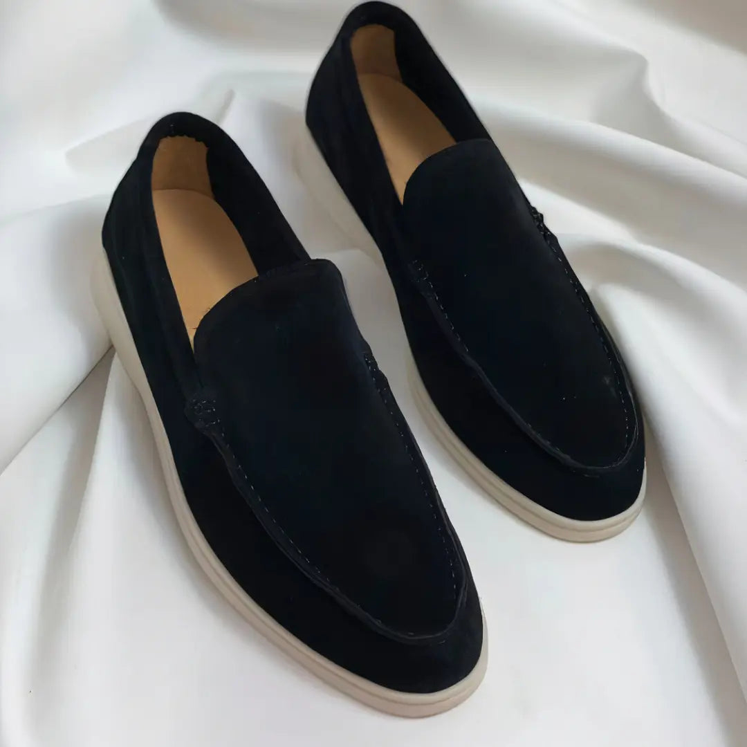 Avventura - Vintage men's leather loafers nubuso
