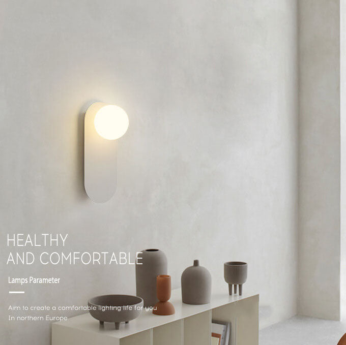 Nordic Minimalist Glass Ring Base 1-Light Wall Sconce Lamp - TARHUS