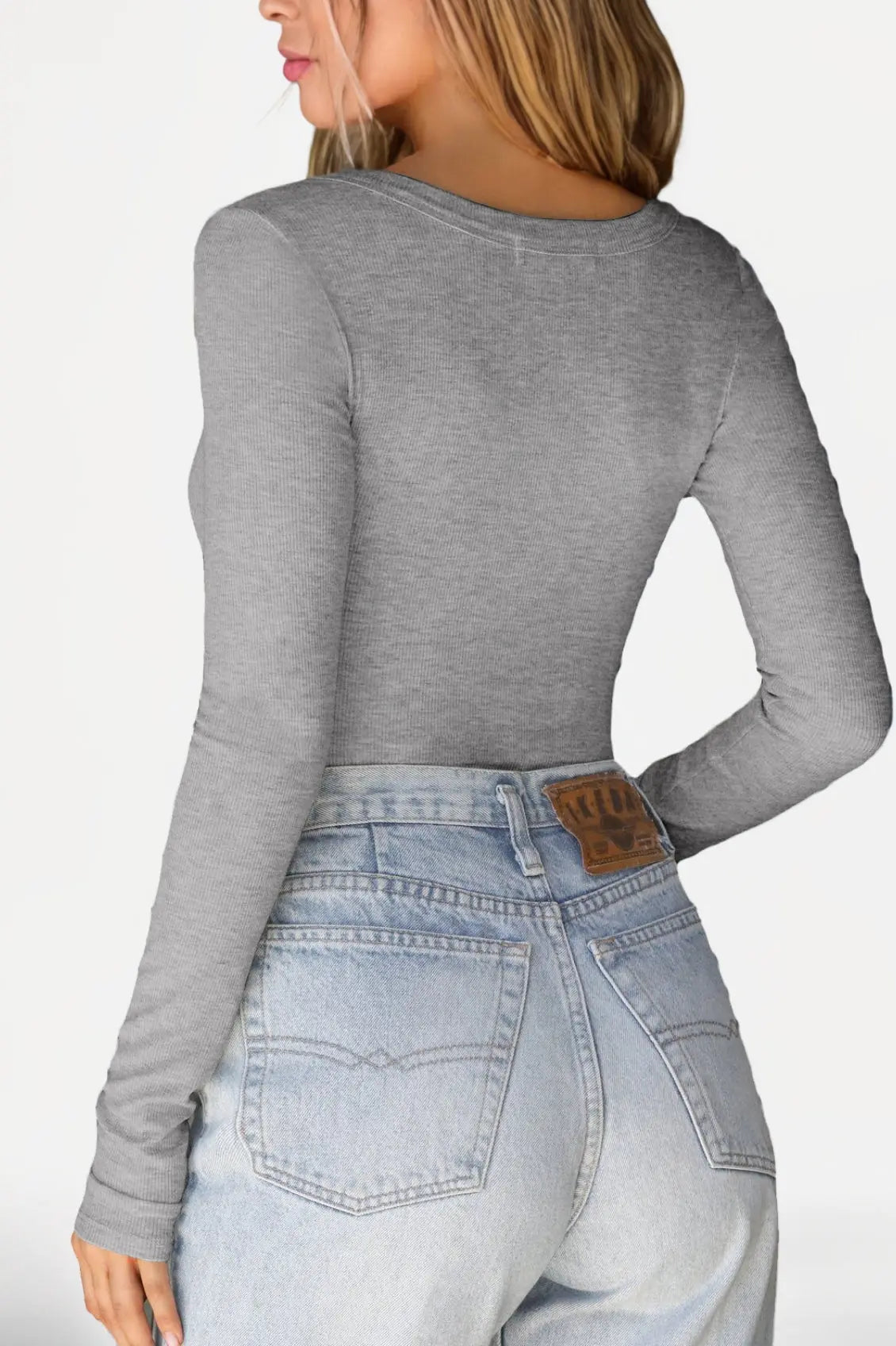 Ribbed Deep Scoop Long Sleeve - TARHUS