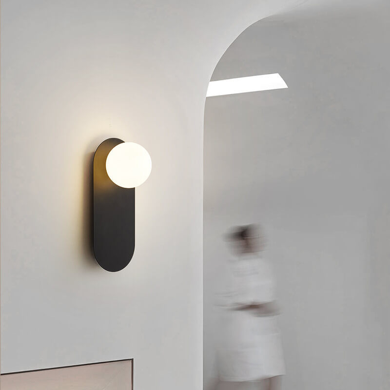 Nordic Minimalist Glass Ring Base 1-Light Wall Sconce Lamp - TARHUS