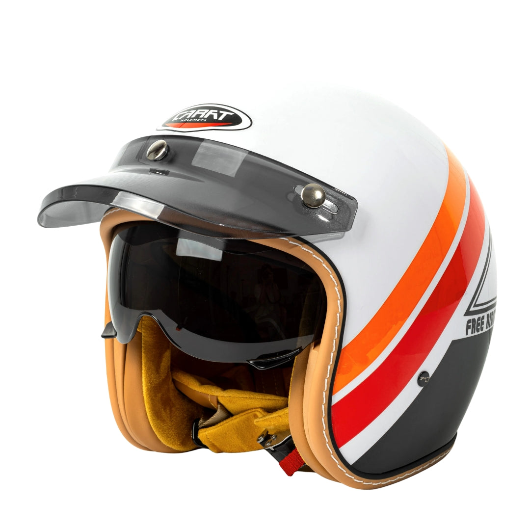 The Street King | Vintage Open Face Helmet – DOT & ECE Approved TARHUS Motorcycle & Bicycle
