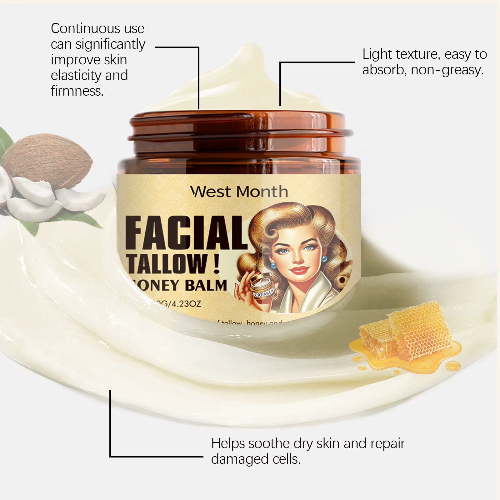 Beef Tallow Honey Balm – For Radiant, Youthful Skin TARHUS Paneomi