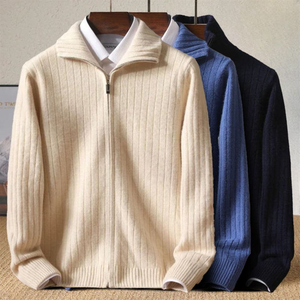 Russell Men’s Cashmere Cardigan – Luxury Knit Sweater with Classic Fit TARHUS