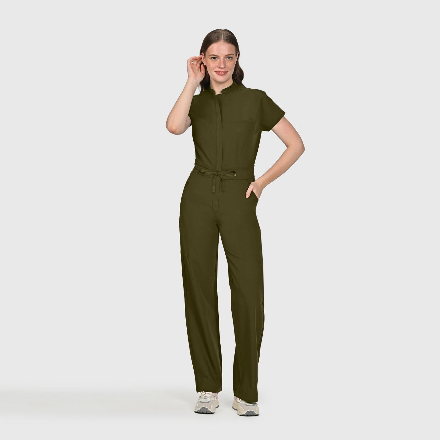 Nova Scrubs Jumpsuit | Cargo Wide Leg Design – Functional, Flattering & Effortless TARHUS Women Jumpsuits