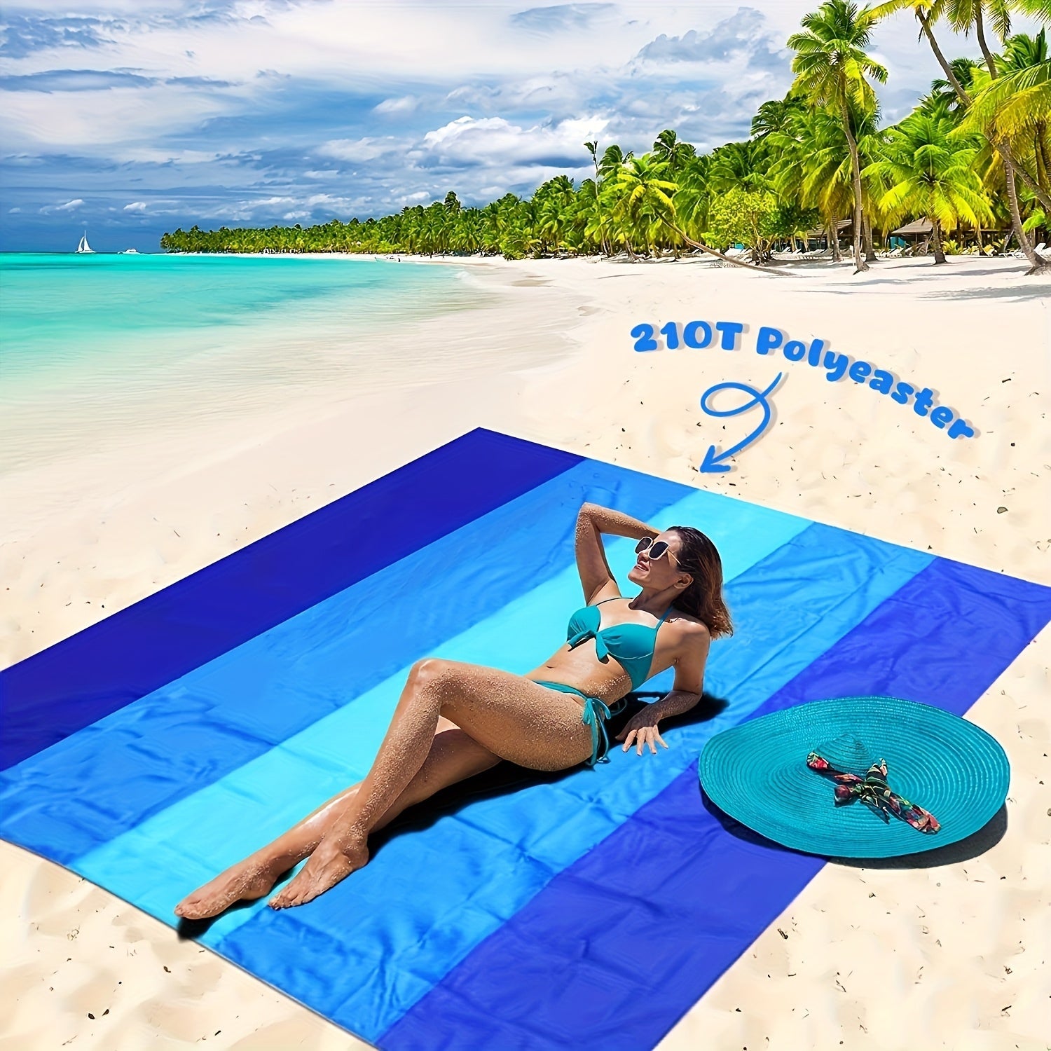 Picnic Beach Blanket 4-7 Adults Oversized Lightweight Sandproof Beach Blanket Large Picnic Mat Beach Blanket for Beach Travel Camping Hiking TARHUS
