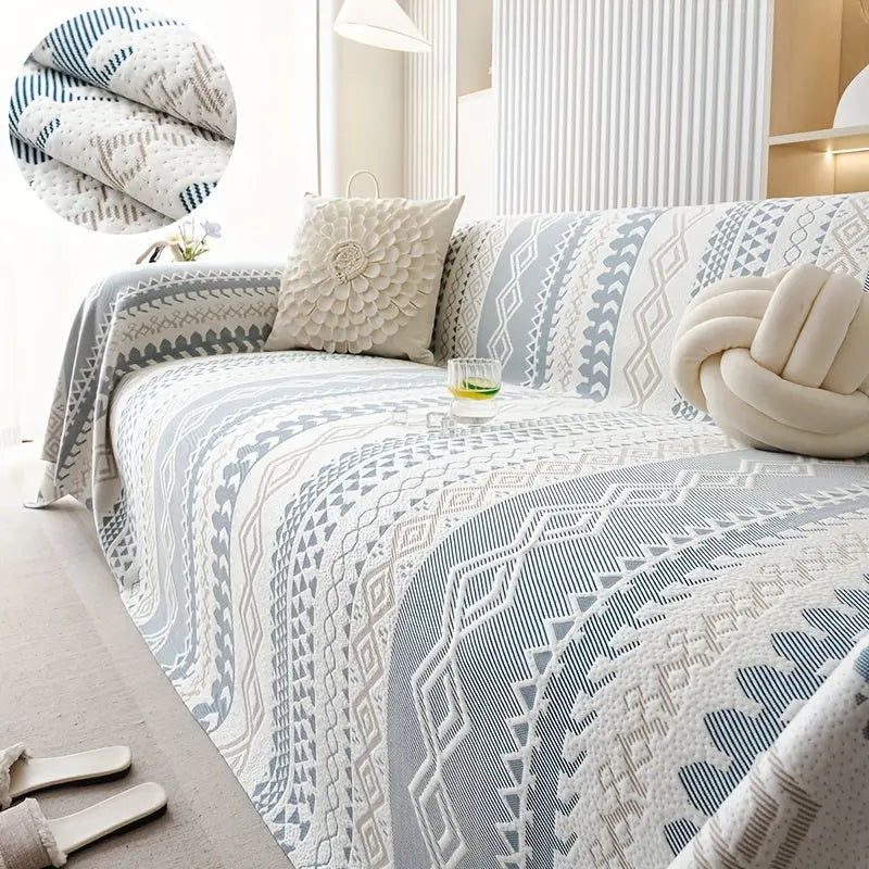 Modern Geometric Sofa Cover – Pet-Friendly, Non-Slip Couch Slipcover for 1–4 Seaters - TARHUS