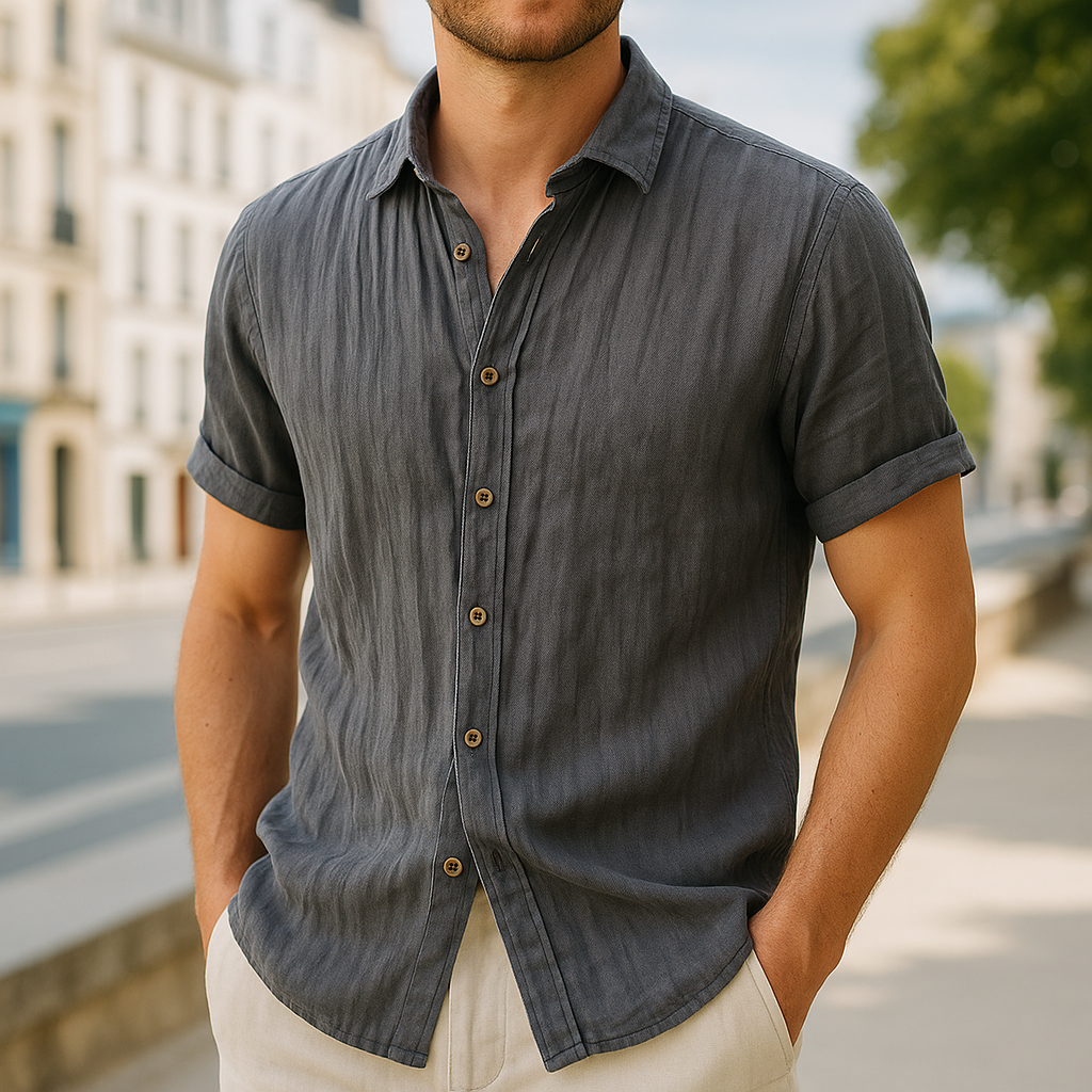 Lunario - Pleated Linen Shirt - TARHUS