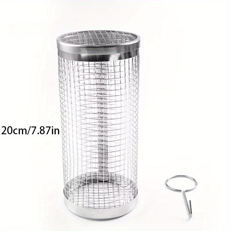 1pc Stainless Steel BBQ Grill Basket, Metal Mesh Roasting Net for Outdoor Barbecue, Multi-Person Grilling Accessory, Grilling Accessories for Outdoor Grill TARHUS