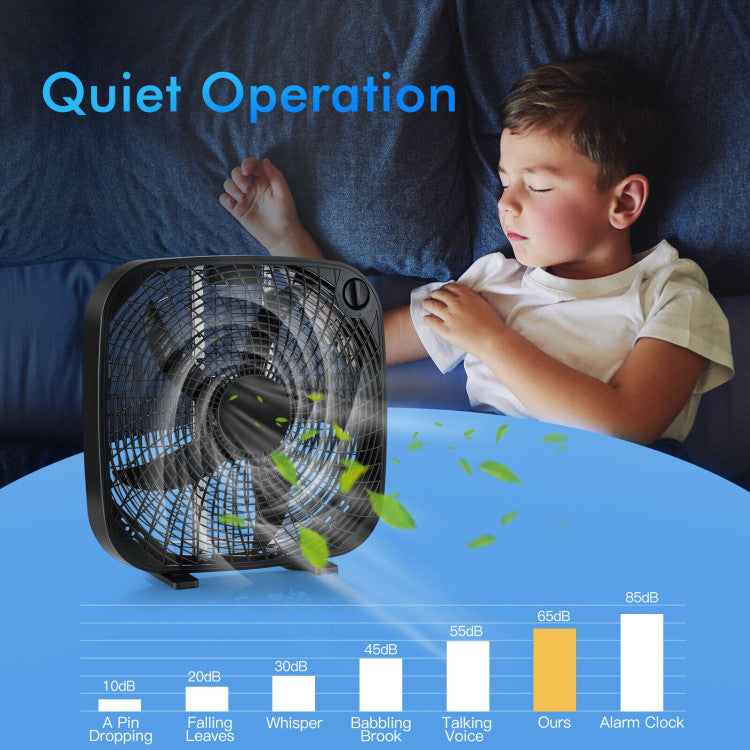 Vento | 50cm Box Fan – Portable Floor Cooling with 3 Speeds & Strong Airflow