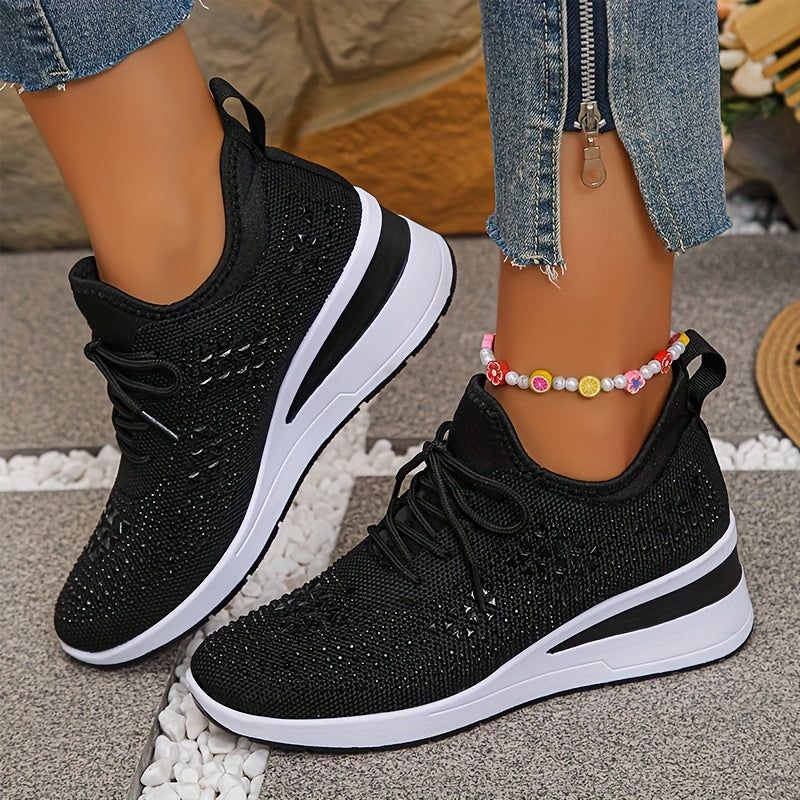 Women’s Orthopedic Fashion Sneakers – Breathable Walking Shoes with Rhinestone TARHUS