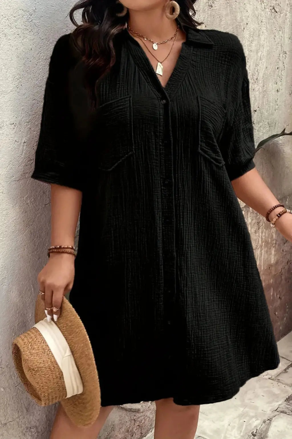 Rosalind | Women’s Short Sleeve Button Up Shirt Midi Dress TARHUS Summer Dresses