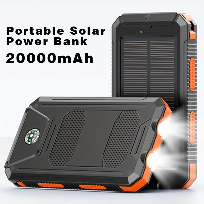 Portable Solar Power Bank with Dual USB Ports & LED Flashlight TARHUS Electronics & Accessories