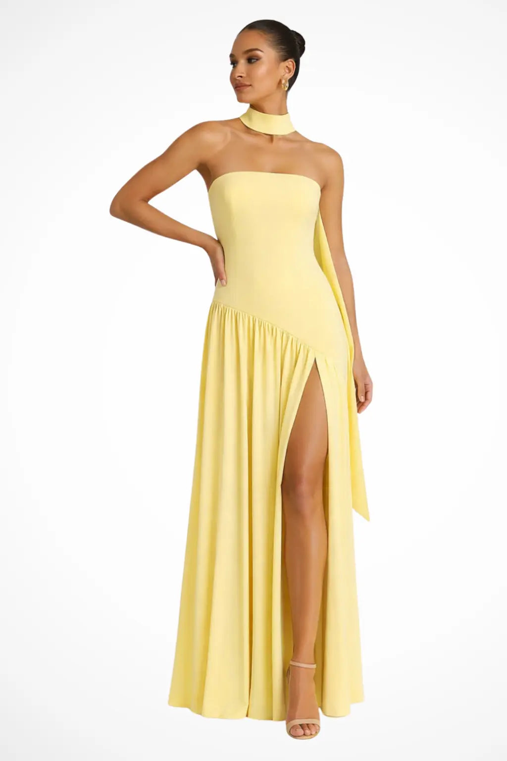 Yara | Women’s Strapless Maxi Dress with Side Slit TARHUS Maxi Dress