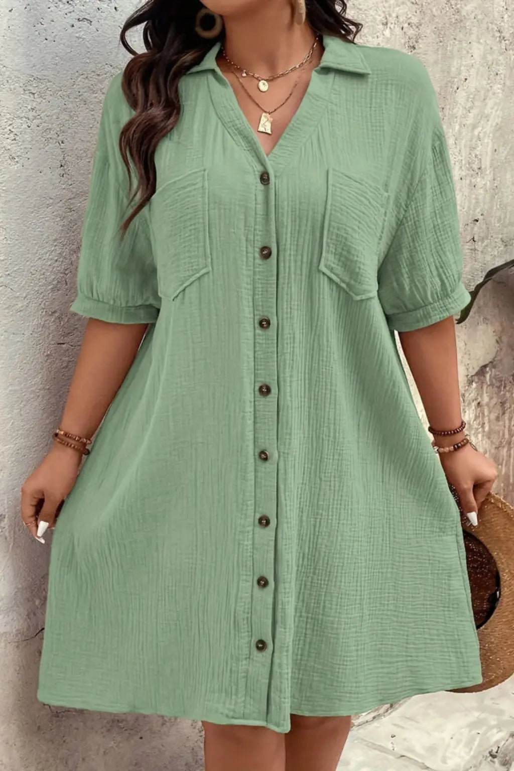 Rosalind | Women’s Short Sleeve Button Up Shirt Midi Dress TARHUS Summer Dresses