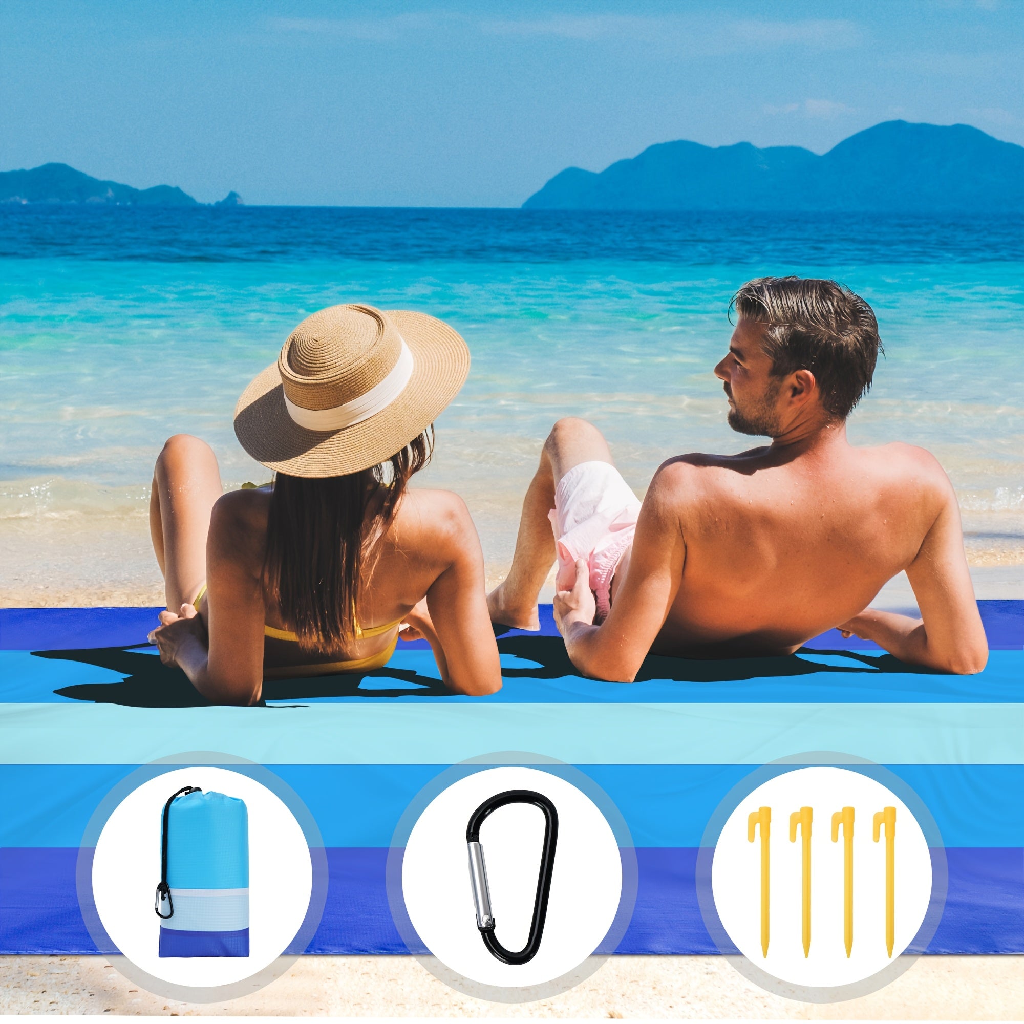 Picnic Beach Blanket 4-7 Adults Oversized Lightweight Sandproof Beach Blanket Large Picnic Mat Beach Blanket for Beach Travel Camping Hiking TARHUS