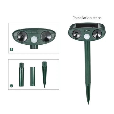 Solar-Powered Ultrasonic Deer Repeller - Effective Deer Deterrent for Gardens & Yards in 48 Hours - TARHUS