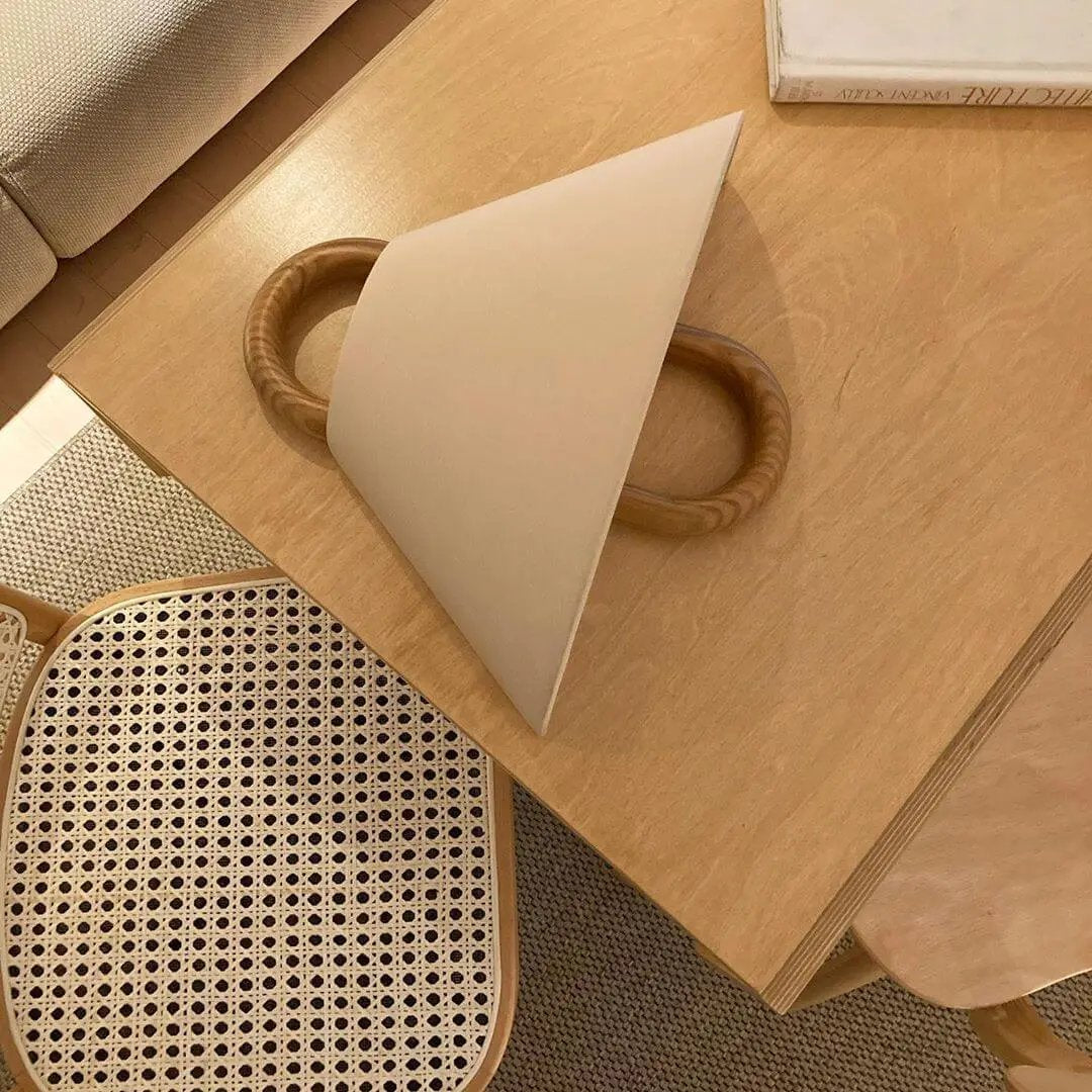 Modern Original Solid Wood Pleated Semi-Circle 1-Light Wall Sconce Lamp - TARHUS