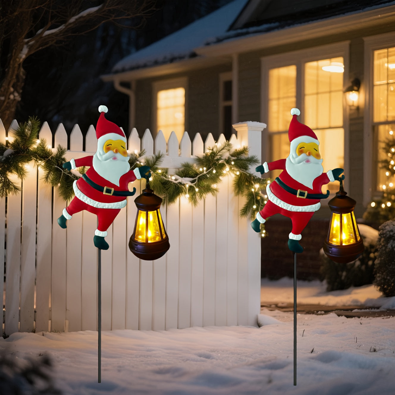 Solar-Powered Santa Lights – Warm LED Garden Pathway Decor | GlowPath TARHUS