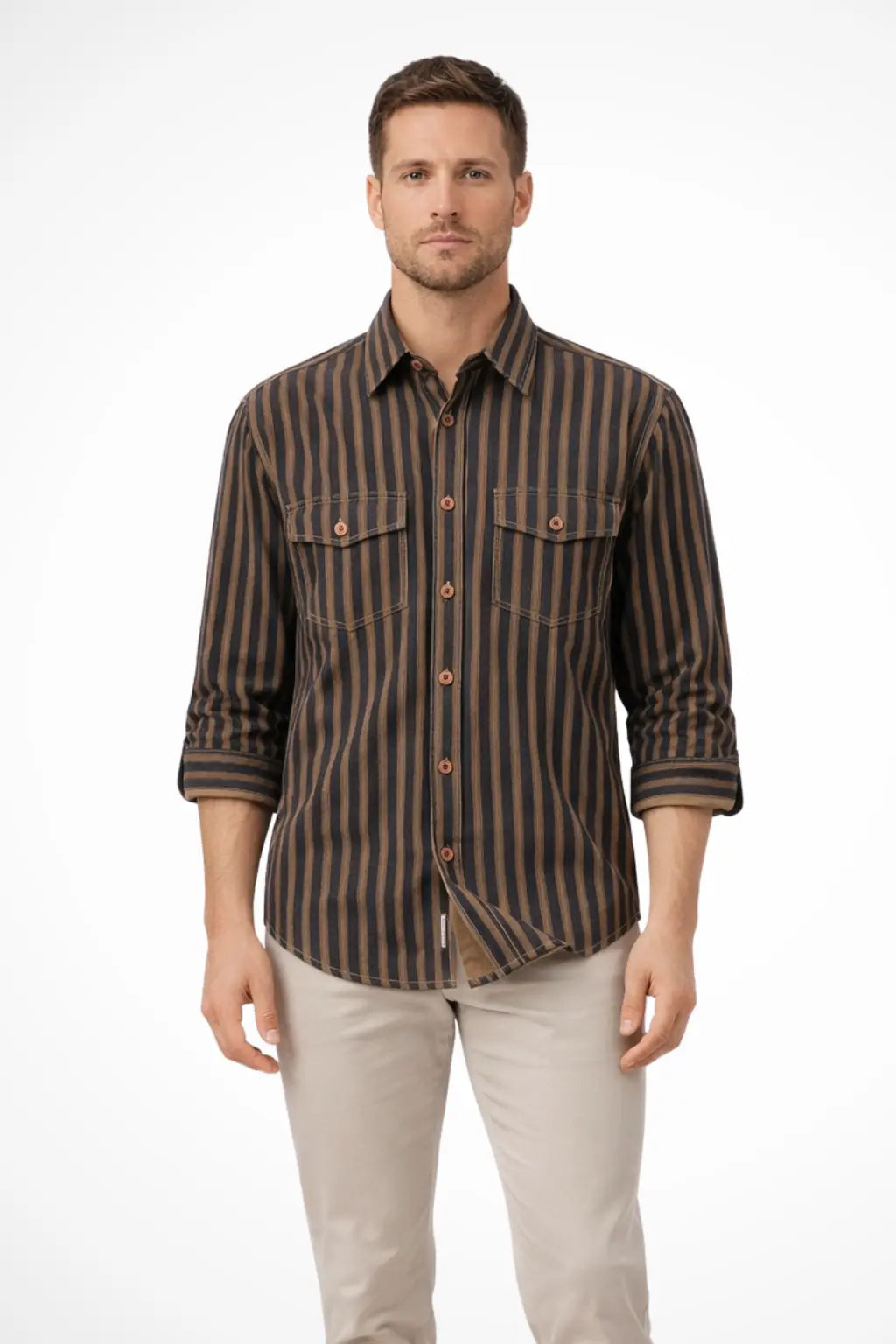 Noah | Men Washed Striped Shirt Loose Fit Long Sleeve Blouse TARHUS