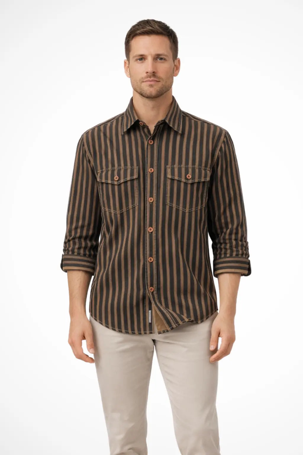 Noah | Men Washed Striped Shirt Loose Fit Long Sleeve Blouse TARHUS