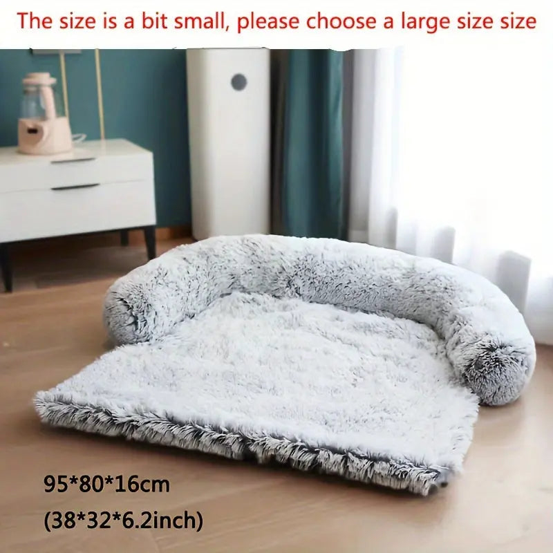 Soft Plush Pet Sofa Bed – Dual-Purpose Dog & Cat Cushion Couch for Small, Medium & Large Pets - TARHUS
