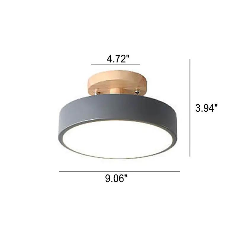 Nordic Wood LED Ceiling Light – Round Semi-Flush Mount Fixture with Natural Log Finish for Bedroom & Living Room - TARHUS