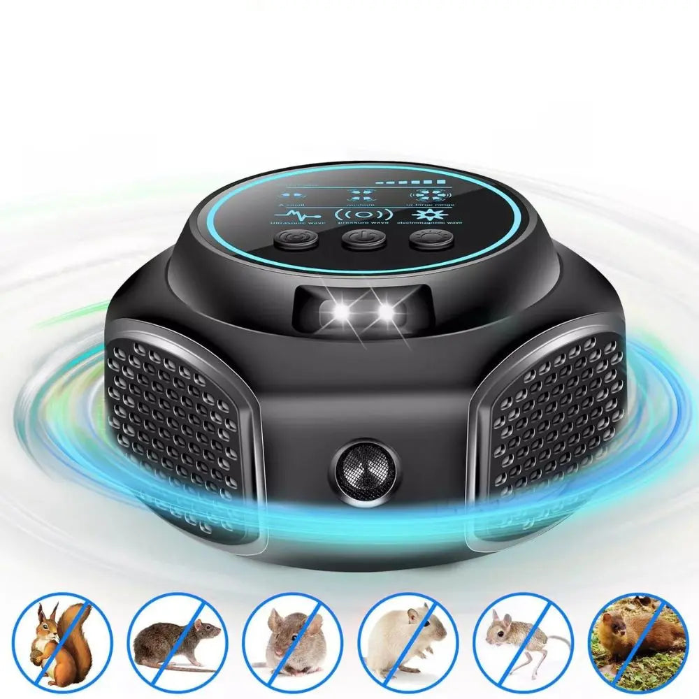 360° Ultrasonic Pest Repeller – Indoor Rodent & Insect Deterrent with Multi-Frequency Sonic Waves - TARHUS