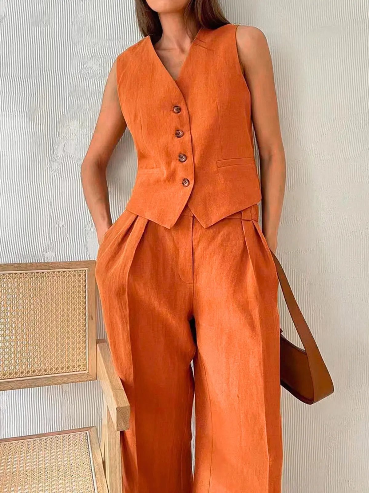 Annika's Elegant Trouser Set with Regular Fit - TARHUS