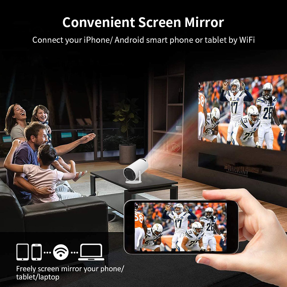 VistaCube Wireless Movie Projector - Portable Home Cinema - TARHUS