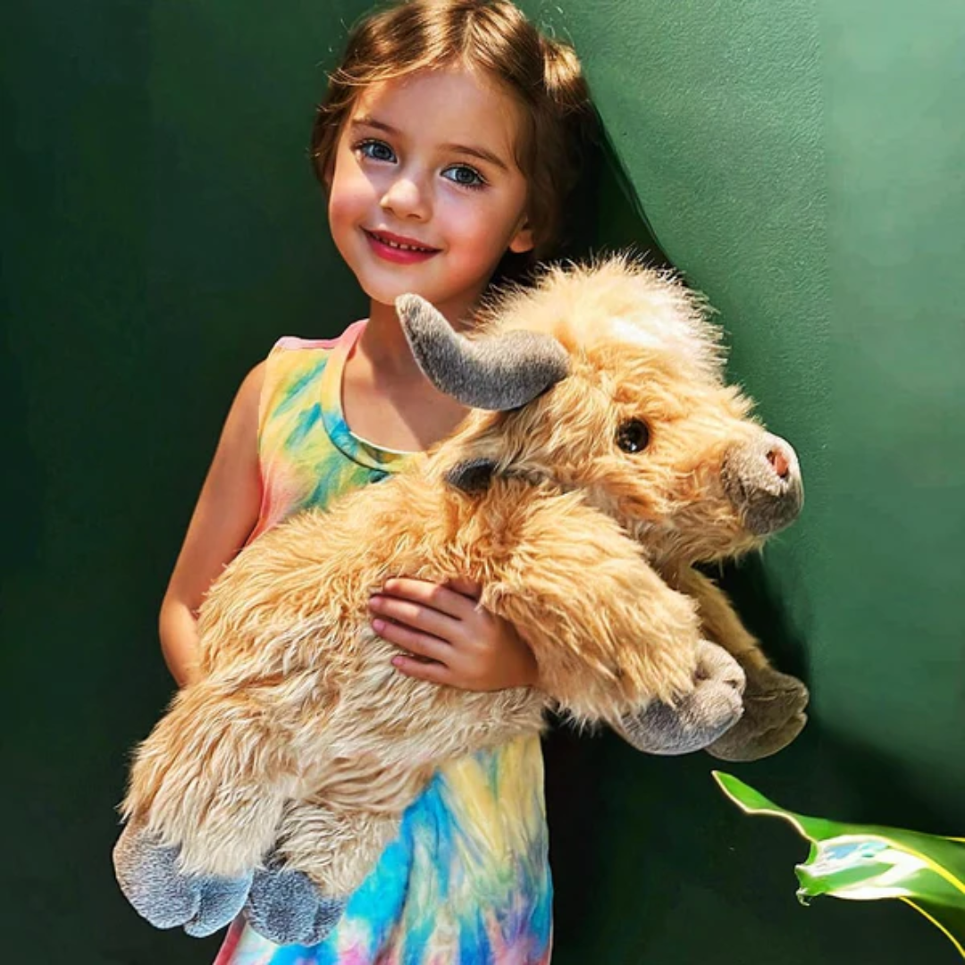 Highland Cow Plush Toy – Soft Stuffed Animal with Realistic Design for Kids & Adults TARHUS