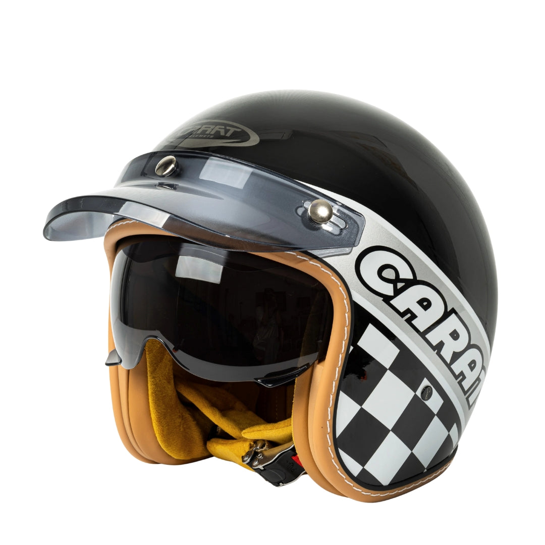 The Street King | Vintage Open Face Helmet – DOT & ECE Approved TARHUS Motorcycle & Bicycle
