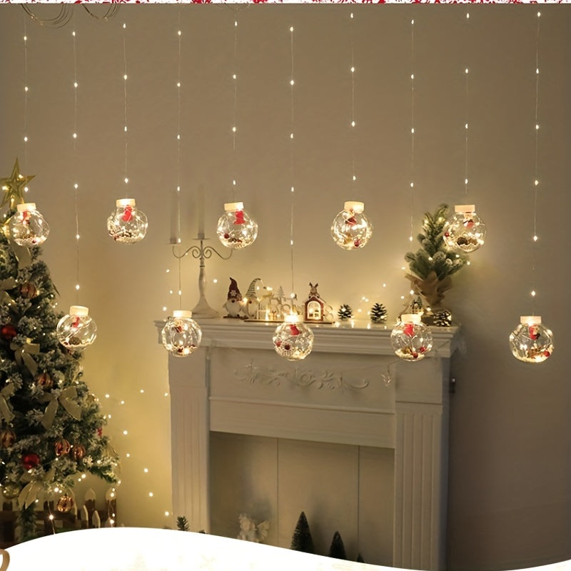 GlowWish | LED Christmas Curtain Lights with Snowman Wishing Balls TARHUS