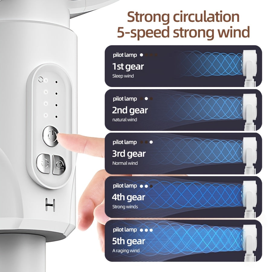 Adjustable high and low fans, equipped with built-in aromatherapy box, mosquito proof, 5-speed, Type-C charging port, lithium battery power supply, remote control, air circulation device, modern fan USB charging port TARHUS