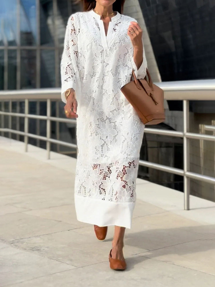 Grace - Modern Flowing Refined Lace Dress - TARHUS