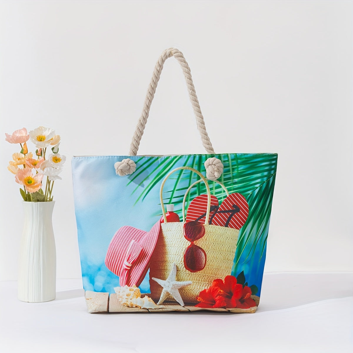 Bohemian Chic Beach Tote Bag with Comfortable Double Handles - Spacious & Stylish for Womens Sun-soaked Escapes - Perfect to Hold All Beach Essentials TARHUS