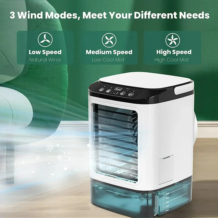 Aircura | 3-Speed Portable Air Conditioner – Compact Ultrasonic Cooling