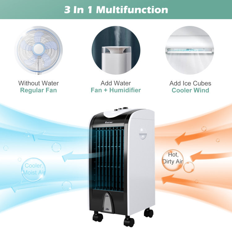 BreezeMax | Compact Evaporative Cooler – 3-in-1 Air Cooling with Filter & 4L Tank