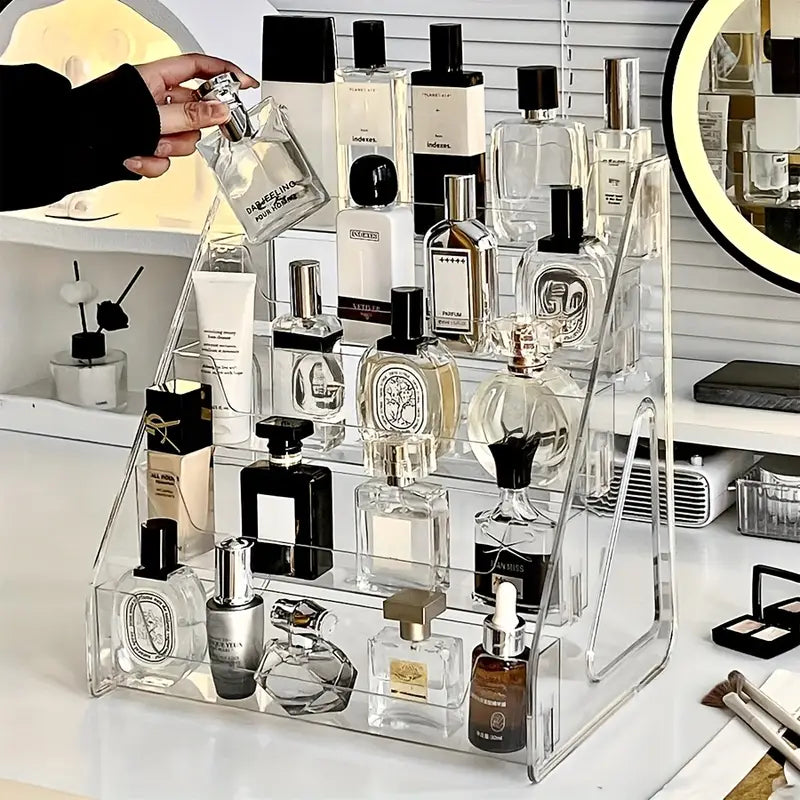 NOVO | Acrylic Makeup Organizer – 5-Tier Clear Cosmetic & Perfume Display Rack TARHUS