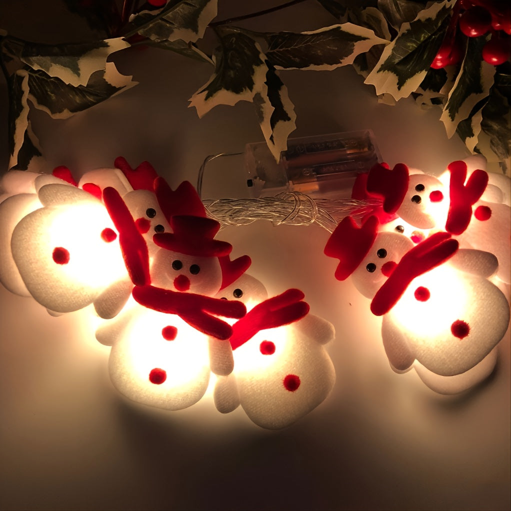 LED Snowman Tree Lights – Warm White Battery-Powered Holiday Decor TARHUS Christmas